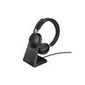 Jabra Evolve2 65 MS Stereo - Hodesett on-ear - Bluetooth - tr&#229;dl&#248;s - USB-A - lydisolerende - svart - med ladestativ - Certified for Microsoft Teams